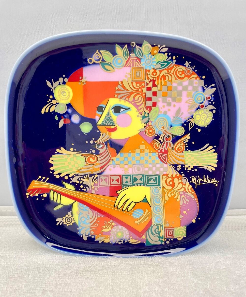 Bjorn Wiinblad Rosenthal Studio-Linie Wall Plate 1001 Nights Lute Player